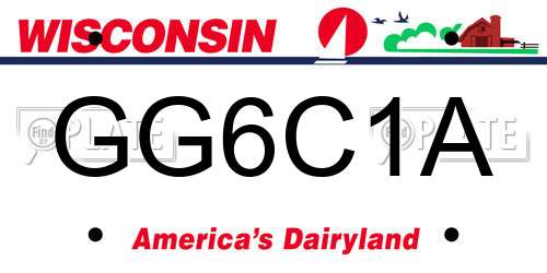 GG6C1A Wisconsin License Plate