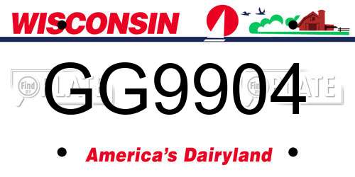 GG9904 Wisconsin License Plate