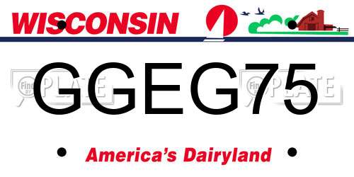 GGEG75 Wisconsin License Plate