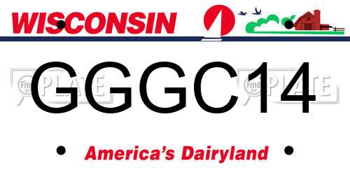 GGGC14 Wisconsin License Plate
