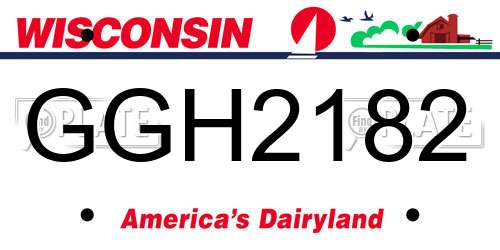 GGH2182 Wisconsin License Plate