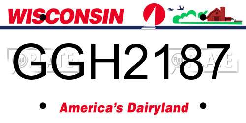 GGH2187 Wisconsin License Plate