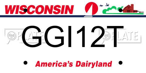 GGI12T Wisconsin License Plate