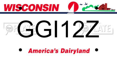 GGI12Z Wisconsin License Plate