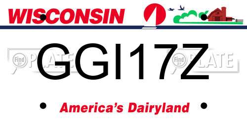 GGI17Z Wisconsin License Plate