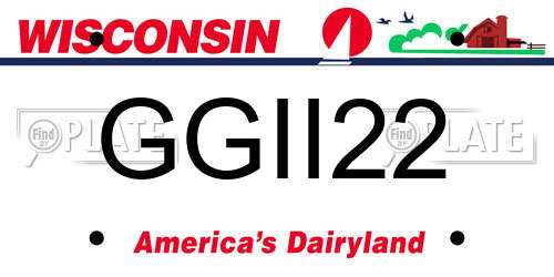 GGII22 Wisconsin License Plate