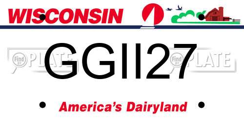 GGII27 Wisconsin License Plate