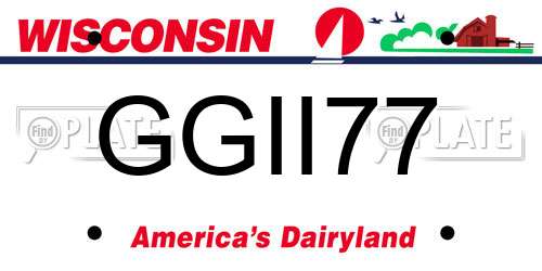 GGII77 Wisconsin License Plate
