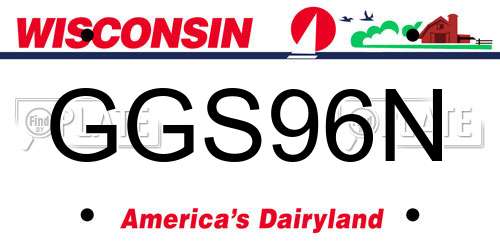 GGS96N Wisconsin License Plate