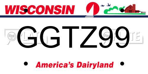 GGTZ99 Wisconsin License Plate