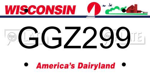 GGZ299 Wisconsin License Plate