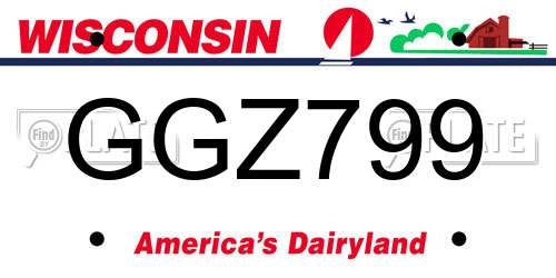GGZ799 Wisconsin License Plate