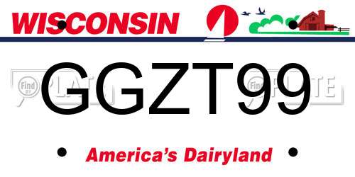 GGZT99 Wisconsin License Plate