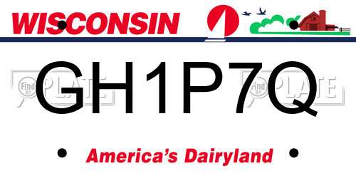 GH1P7Q Wisconsin License Plate