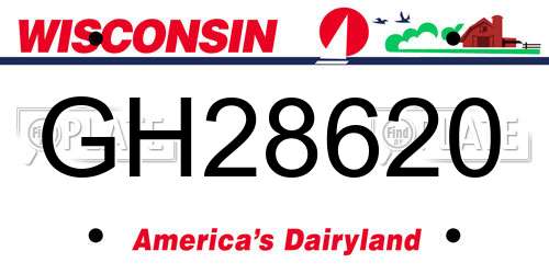 GH28620 Wisconsin License Plate