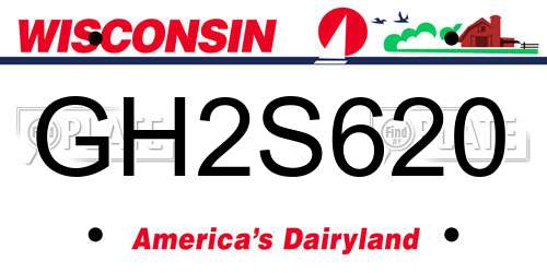 GH2S620 Wisconsin License Plate