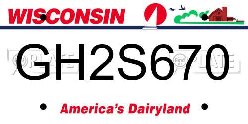 GH2S670 Wisconsin License Plate