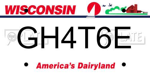 GH4T6E Wisconsin License Plate