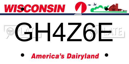 GH4Z6E Wisconsin License Plate
