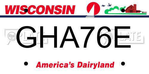GHA76E Wisconsin License Plate