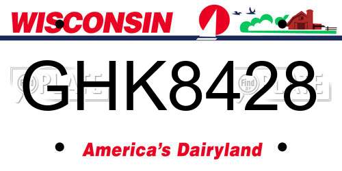 GHK8428 Wisconsin License Plate
