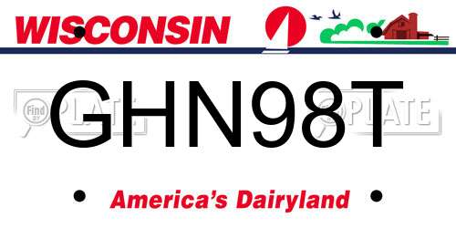 GHN98T Wisconsin License Plate