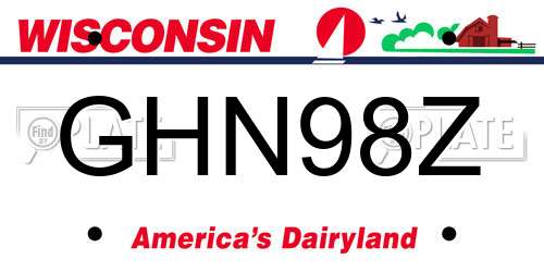 GHN98Z Wisconsin License Plate