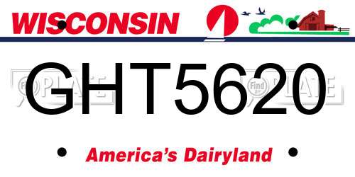 GHT5620 Wisconsin License Plate
