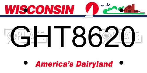 GHT8620 Wisconsin License Plate