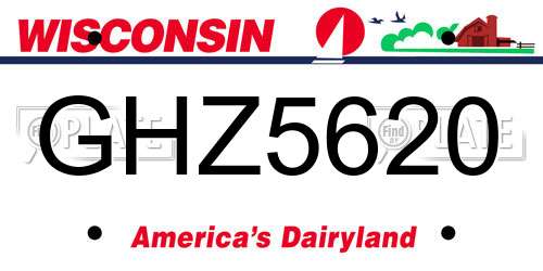 GHZ5620 Wisconsin License Plate