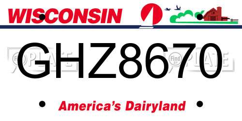 GHZ8670 Wisconsin License Plate