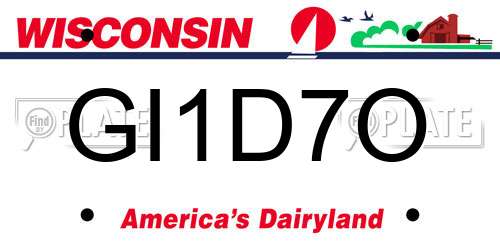 GI1D7O Wisconsin License Plate