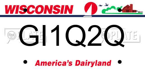 GI1Q2Q Wisconsin License Plate