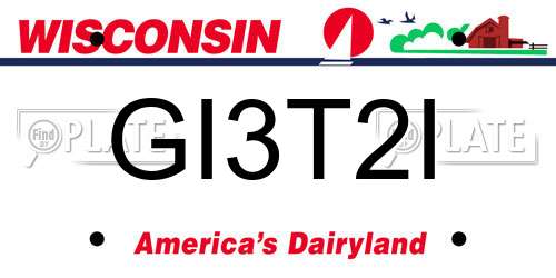 GI3T2I Wisconsin License Plate
