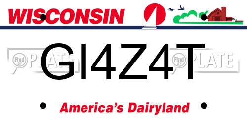 GI4Z4T Wisconsin License Plate
