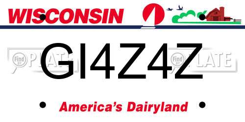 GI4Z4Z Wisconsin License Plate