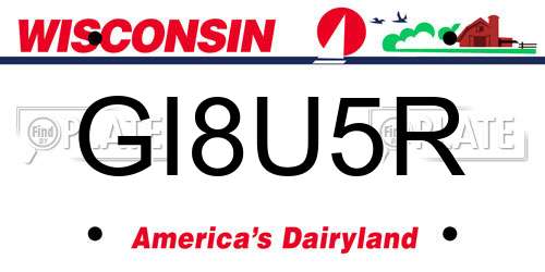 GI8U5R Wisconsin License Plate