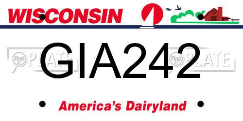 GIA242 Wisconsin License Plate