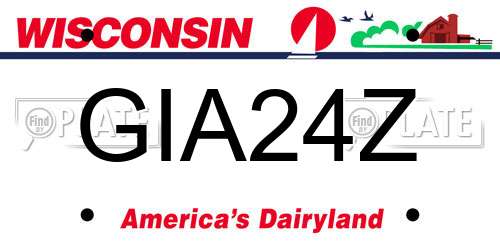 GIA24Z Wisconsin License Plate