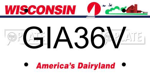 GIA36V Wisconsin License Plate