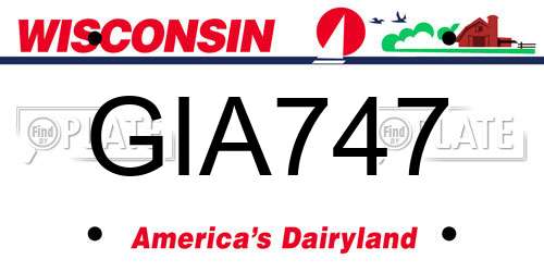 GIA747 Wisconsin License Plate