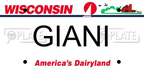 GIANI Wisconsin License Plate