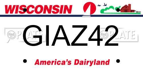 GIAZ42 Wisconsin License Plate