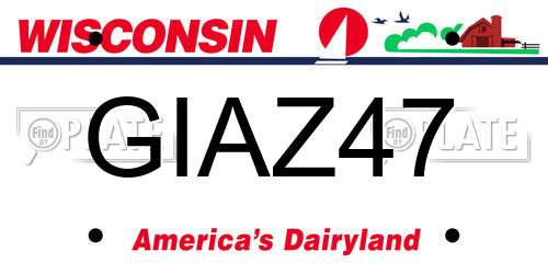 GIAZ47 Wisconsin License Plate