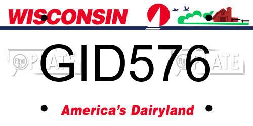 GID576 Wisconsin License Plate