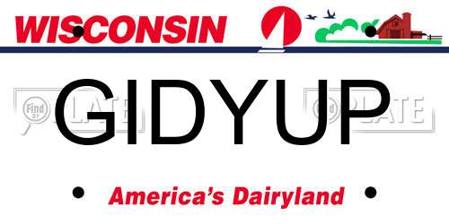 GIDYUP Wisconsin License Plate
