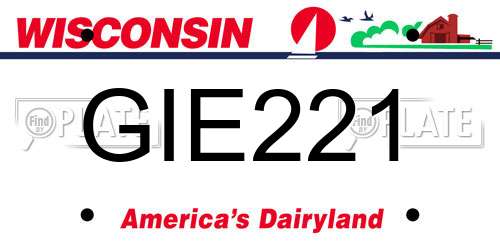 GIE221 Wisconsin License Plate