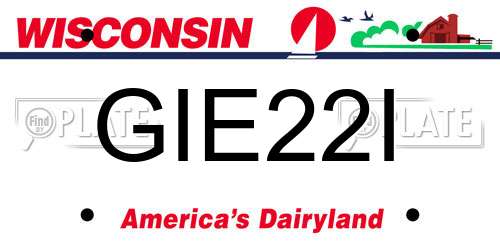 GIE22I Wisconsin License Plate