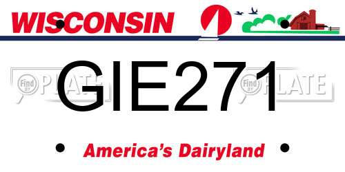 GIE271 Wisconsin License Plate