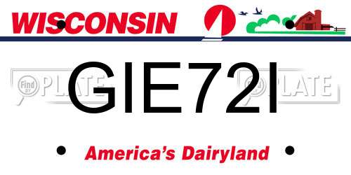 GIE72I Wisconsin License Plate
